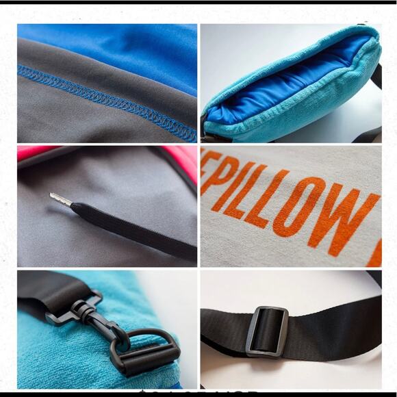Hoodiepillow 5 in 1 Blue Beach Towel built in hood pockets convertible into bag - Picture 12 of 16